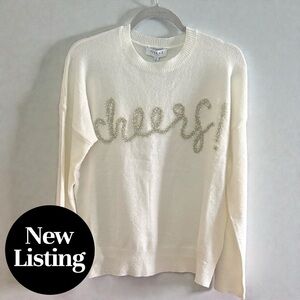 🥂🆕 GILLI Cheers! Sweater. Color: Cream.  Size S.  NWT